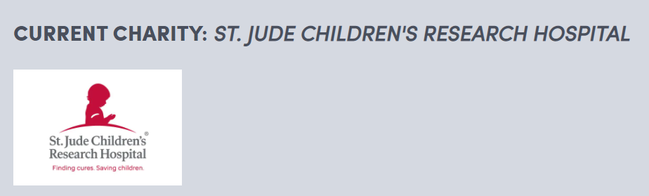 Current Charity: St. Jude Children's Research Hospital